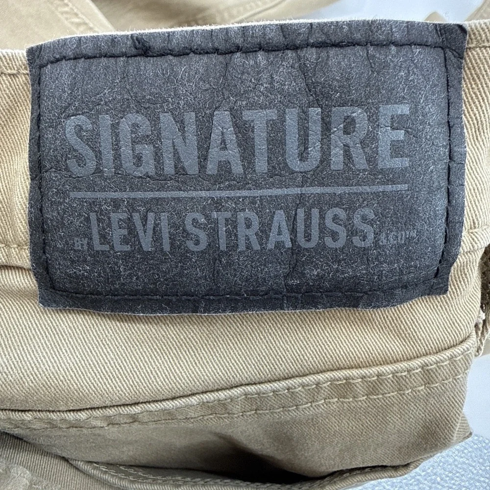 Levi's‎ Signature Athletic Jeans Men's 30x32 Khaki Zip Pocket Straight Leg Jeans